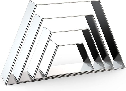 Trapezoid Cookie Cutter Set Large - 5 Inch, 4 Inch, 3 Inch, 2 Inch - Geometric Frame Plaque Cookie Cutters Shapes Molds - Stainless Steel