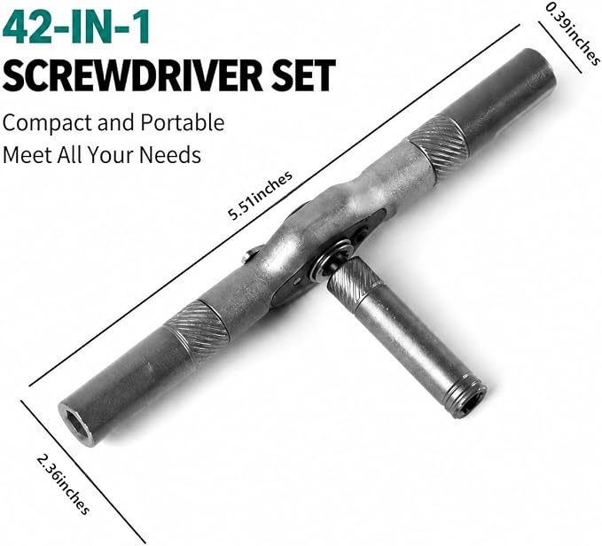 42 in 1 Magnetic Screwdriver Set with Ratchet - Professional Repair Tool Kit with Storage Case for Electronics, Home, DIY Projects - Multi-Bit Precision Screwdriver