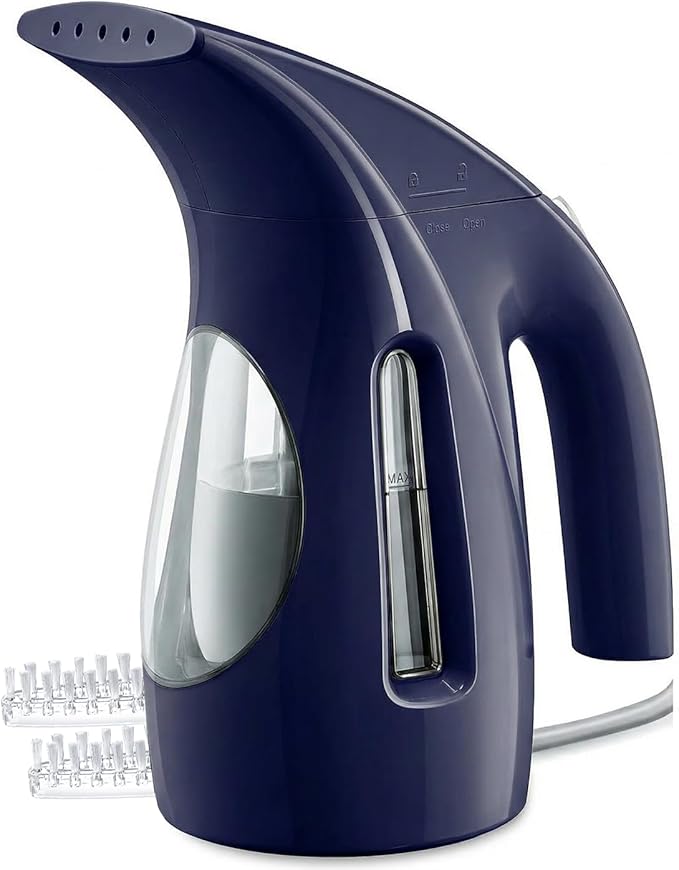 HiLIFE Steamer for Clothes, Portable Handheld Garment Wrinkle Remover, 240ml Big Capacity, 700W, Strong Penetrating Steam, for Home, Office and Travel, ONLY FOR 120V, Deep Navy