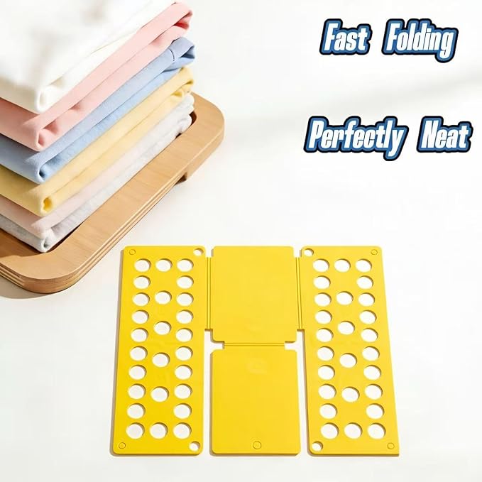 Toddler Small Clothes Folding Board for 2-8 Years - Foldable Home Laundry Storage Organizer, Space-Saving Folding Tool for Toddler Wardrobe, Black (Toddler Exclusive, Not for Adults) (Yellow)