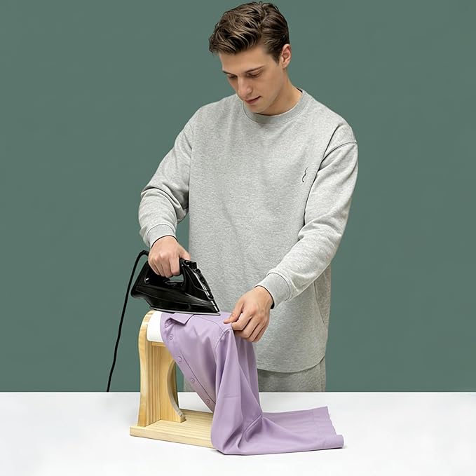 Tailor’s Shoulder Ironing Board, Padded Chest & Cotton Cover Shoulder Pressing Board with Sturdy Pine Wood Base, lron Pad for Household Ironing, Tailoring Studio Ironing