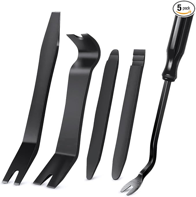 GOOACC 5 PCS Nylon Auto Trim Removal Tool Kit No-Scratch | Removal Tool Kit for Car Clip Panel & Audio Dashboard Dismantle Black