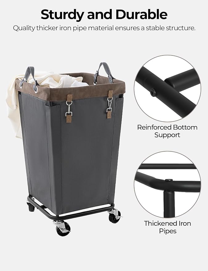 StorageWorks 160L Laundry Basket with Wheels, Rolling Hampers for Clothing