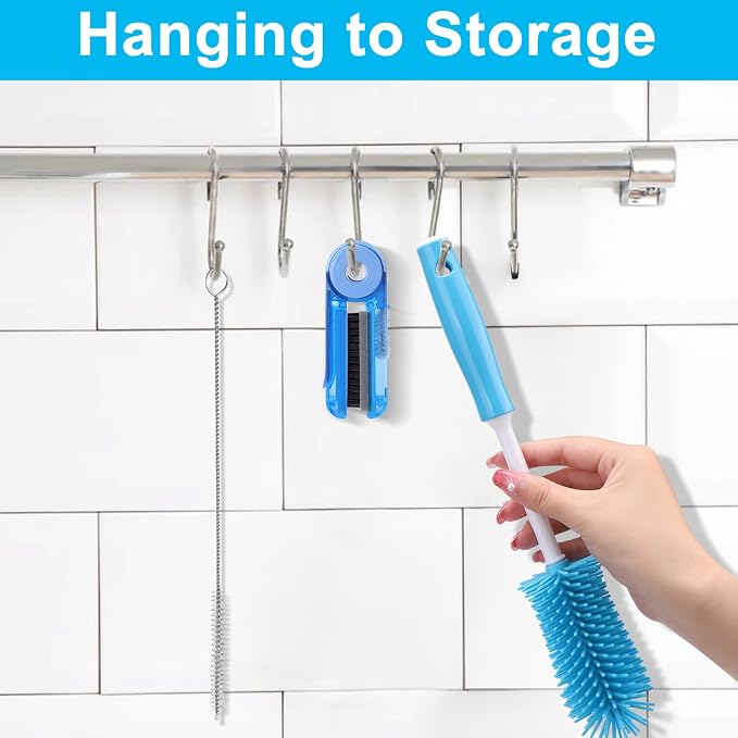 Water Bottle Cleaner Brush Kit for Owala/Stanley/Yeti Tumbler Cup | Multifunctional Bottle Brush and Long Straw Cleaner Brush Set,Cleaning Kit for Baby Bottles,Tumbler Cup Accessories,3 Pack
