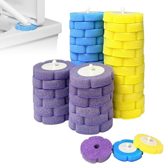 36 Count Disposable Toilet Brush Heads, Automatic Release Refills (12 Ocean, 12 Lemon, 12 Lavender Scents)