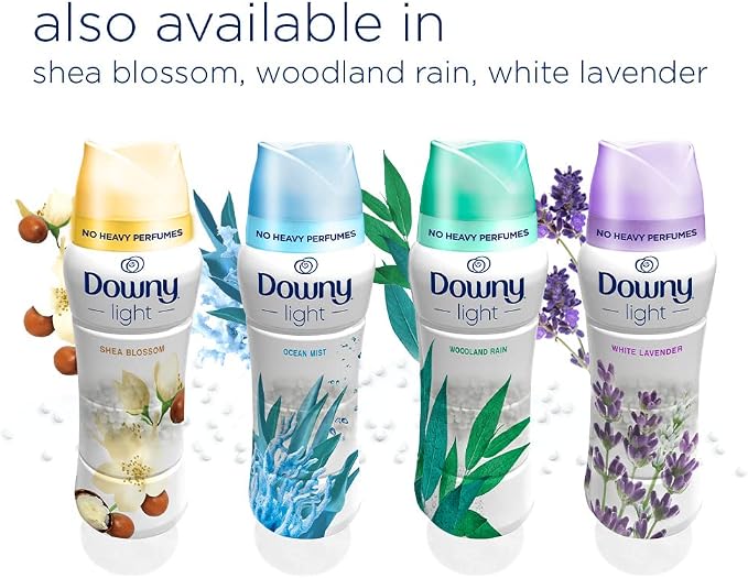 Downy Light Laundry Scent Booster Beads for Washer, Woodland Rain, 18.2 oz, with No Heavy Perfumes