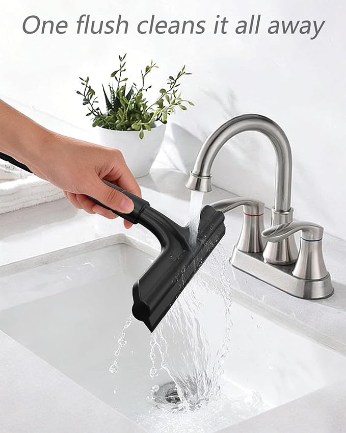 Shower Squeegee for Glass Doors, 8 Inch Bathroom Squeegee for Shower Glass | Window Squeegee for Tile Shower Walls, Car - Ergonomic Silicone Streak-Free Squeegee with Hook, Rust-Proof, No-Squeak