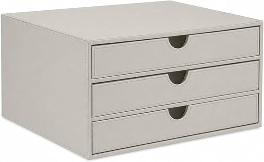 UnionBasic Document Organizer, 3-Drawer File Cabinet Document Storage Box, Office Desktop Filing Organizer, Feather Gray | Document Storage Box, Office Desktop Filing Organizer