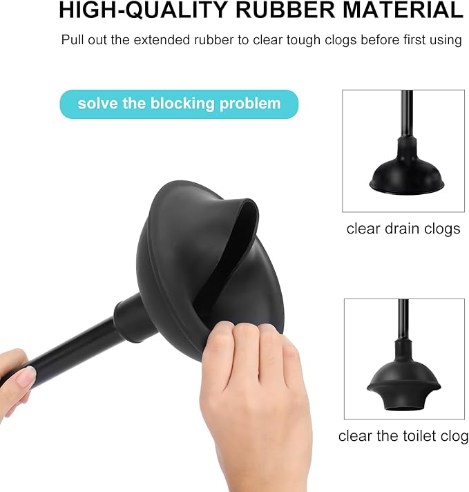 SetSail Silicone Toilet Brush and Plunger Set, Toilet Plungers for Bathroom Heavy Duty Toilet Bowl Brush and Holder Hidden Toilet Plunger and Brush Set for Deeply Cleaning - Black