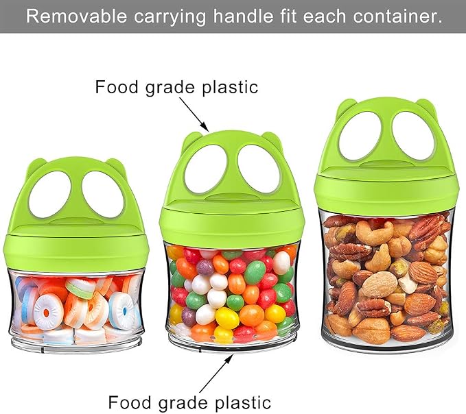 SELEWARE Green Stackable Snack Containers for Kids Toddlers Adults, 28oz | Portable Food Storage Containers for Snacks Formula Powder Drinks and Travel, Twist Lock System Airtight Leak-proof BPA Free