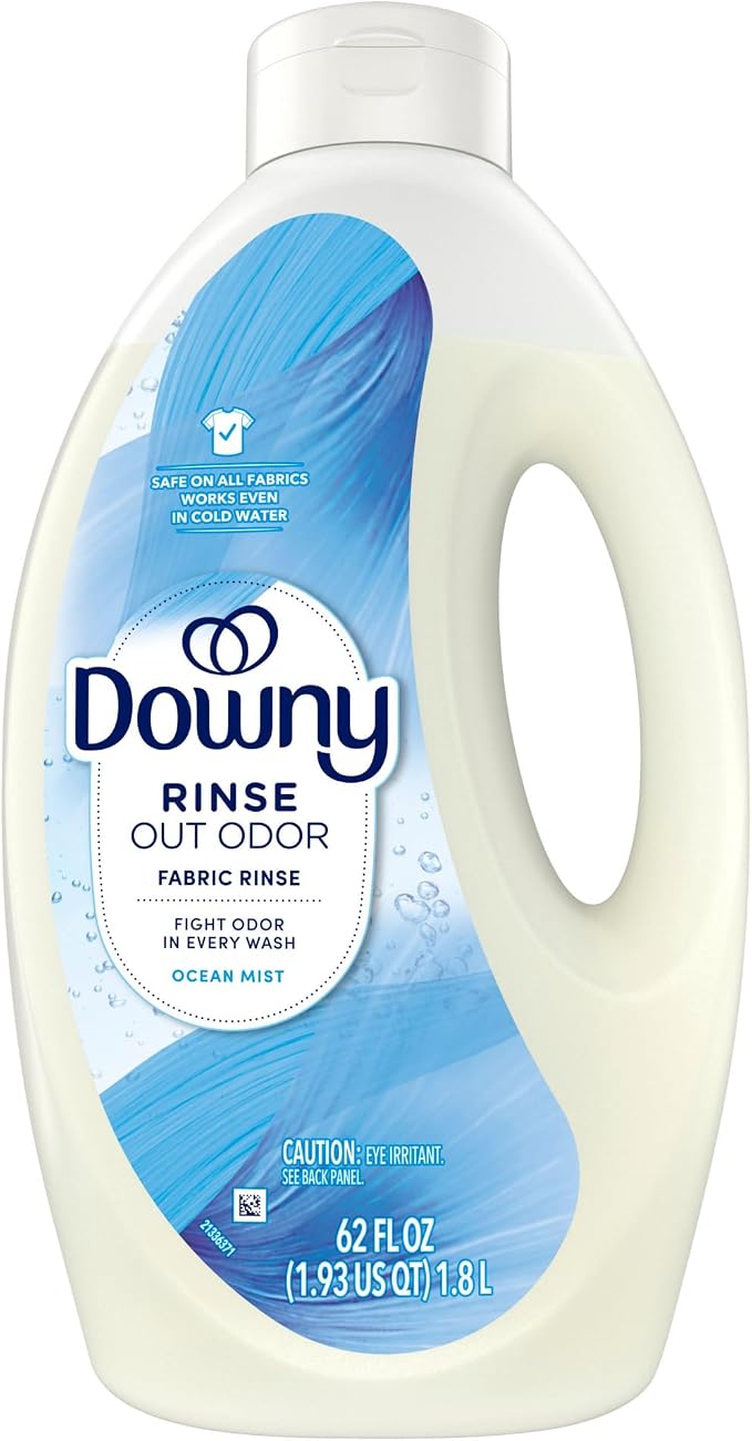 Downy Rinse Laundry Odor Remover, Ocean Mist Scent, 62 FL OZ, Fabric Softener and Laundry Odor Removal Rinse