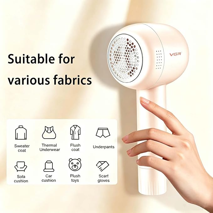 VGR 813 Rechargeable Fabric Shaver,6-Blade Lint Remover,Pink | Cordless Clothes Lint Remover for Sweaters, Blankets, Couch, at home or while traveling
