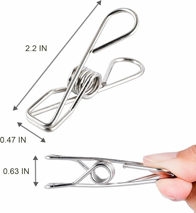 Clothes Pins Metal Stainless Steel Clothespins Laundry Pin Bag Photo Clips | pin stainless outdoor steel clothesline chip strong line wooden clothespin plastic bulk outside close cloths hanging bags