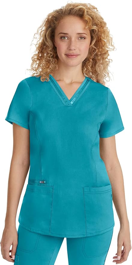 Healing Hands Purple Label Scrub Top for Women with 3 Pockets | Princess Paneling, Secure Zip Pocket, Flattering Modern Fit, Organized Storage, Professional Workwear, Easy Care Fabric