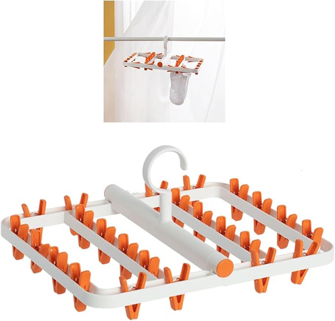 Collapsible Clothes Airer Socks, Foldable Sock Dryer, Sock Hanger, Washing Line, Hook, Clothes Airer, Portable Clip Hanger Socks
