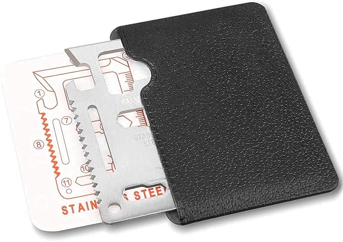 GUARDMAN 11-in-1 Survival Credit Card Multitool – Fathers Day Stocking Stuffer Christmas Gift - Multipurpose Tactical Wallet Tool With Bottle Opener, Survival Knife For Men Birthday Dad