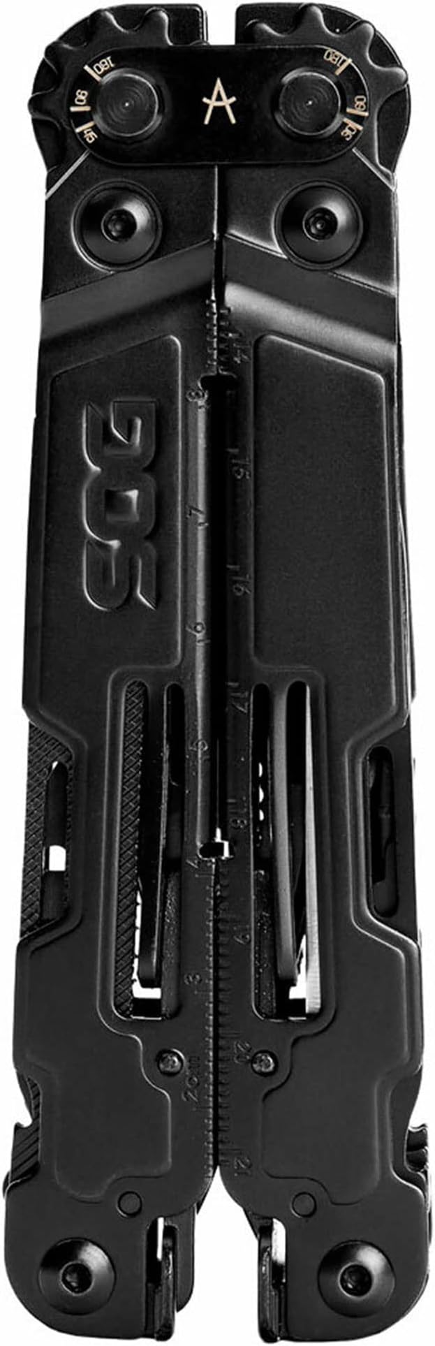 SOG PowerAccess Deluxe All-Around Heavy Duty Stainless Steel Multi-Tool w/Nylon Sheath, Two Knife Blades, Can & Bottle Opener, Black | Compound Leverage Pliers, 2 Blades, Wood Saw, Can and Bottle Openers, 12-Pc Hex Bit Kit
