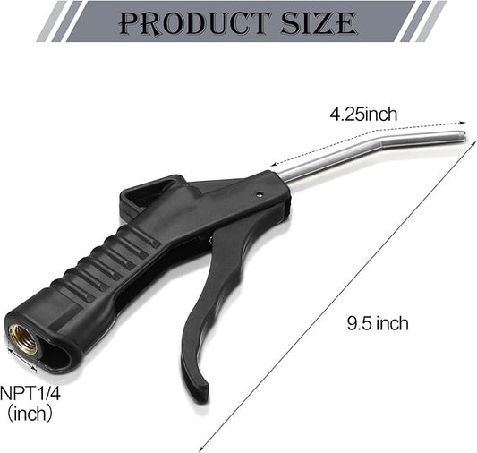 Honoson Air Nozzle Blower Gun Pistol Grip Air Blow Tool Compressor Accessories for Industrial Household Mechanics(Black,16 Pcs)