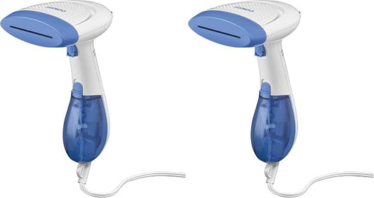 Conair Handheld Garment Steamer for Clothes, ExtremeSteam 1200W, Portable Handheld Design, White/Blue (Pack of 2)