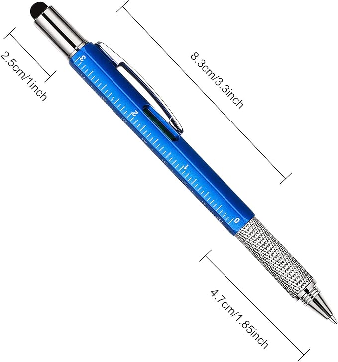 Zhanmai 16 Pcs Multi Tool Pens for Men, 6 in 1 Multitool Ballpoint Pen with Screwdriver Ruler Level Stylus Refills, Bulk Gifts for Employees Office Gadget Supplies Birthday Christmas Stocking Stuffers