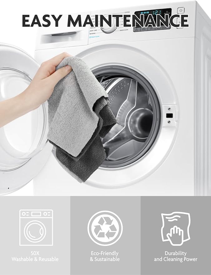 Fantasticlean Microfiber Cleaning Cloth Roll-30 Sheets, 12" x 12" (Dimgrey) | Super Absorbent, Lint-free, Tear-away Microfiber Towel Roll, for All-Purpose Cleaning