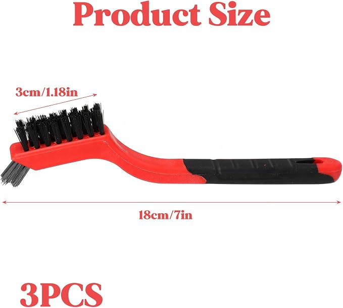 3PCS Small Nylon Brushes for Cleaning Dust, Car Detailing Brush Set for Automotive Interior Exterior, Non-Scratch Auto Detail Brush for Tight Spaces Delicate Surfaces Jewelry Computer Keyboard