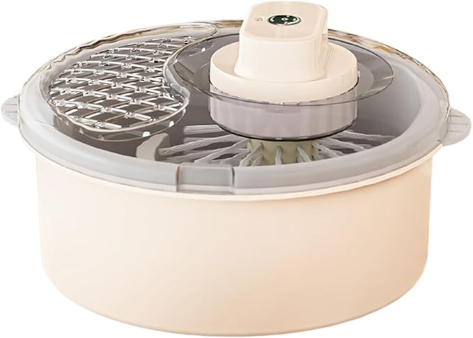 Salad Spinner and Produce Washer, Multifunctional Vegetable Dryer, Electric Lettuce Spinner with Non-Slip Base, Fruit and Veggie Cleaner for Kitchen Prep (QJXZQ-01)