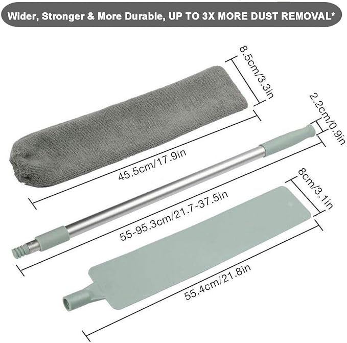 Dust Brush Under Appliance Microfiber Duster 40 - 55 in with 2 Cloth