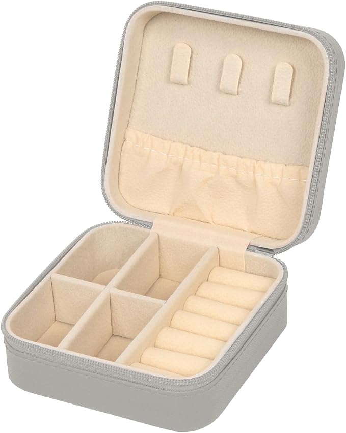 MFXIP Travel Jewelry Case Small Jewelry Box Jewelry Organizer Storage Case Portable PU Leather Mini Jewelry Travel Case for Girls Womens Earring, Necklace, Rings,Bracelets