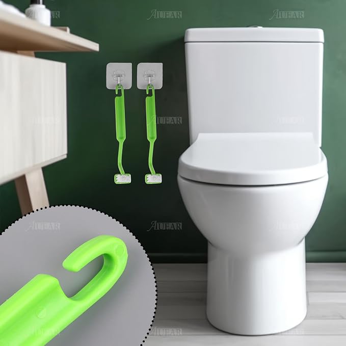 AUEAR 4 Pack Curved Toilet Brush 8" V Type Plastic Corner Rim Cleaning Edge