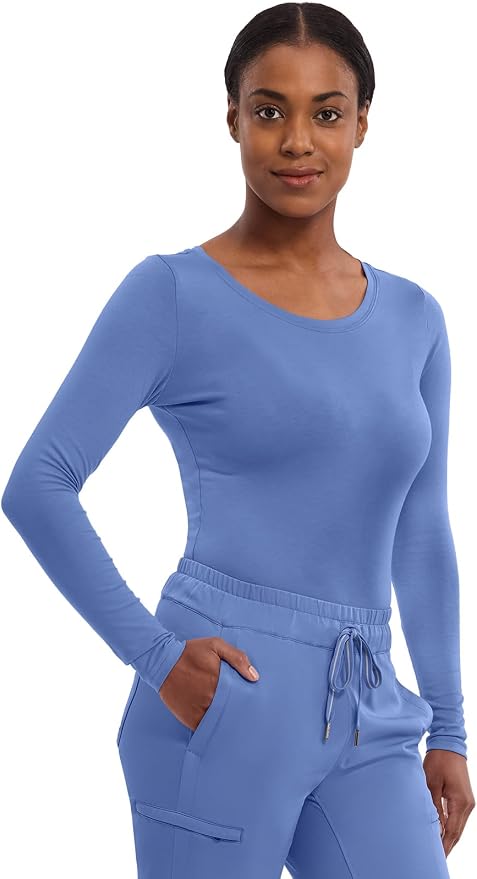 Healing Hands Underscrub Long Sleeve Women Knits Scrub Tops | Soft Cotton Blend Knit, Breathable Stretch Comfort, Machine Wash, Easy Care Fabric, Ideal For Layering Under Scrubs
