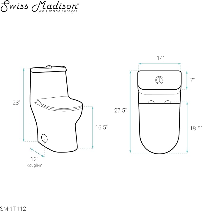 Swiss Madison SM-1T112 Ivy One Piece Toilet Dual Flush