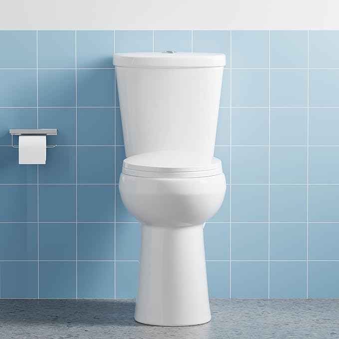 ADA Height 21" Round Dual Flush Two-Piece Toilet Set – Upgraded Power Flush, Top Dual Button, Includes Slow-Close PP Seat & Full Tank Assembly