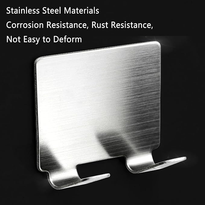 4 Pack All-Purpose Stainless Steel Squeegee Holder Shower Door Hooks Towel Hooks Hanger Organizer for Bathroom Shower Glass Doors Squeegee Cleaner Tool
