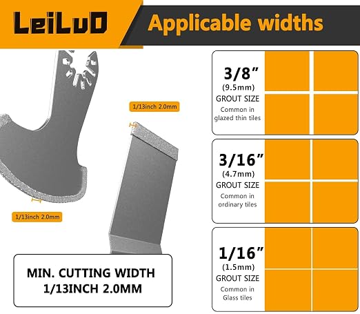 Multi Tool Grout Removal Blade 3 Pcs Diamond Oscillating Multitool Blades Compatible with DeWalt Makita and More