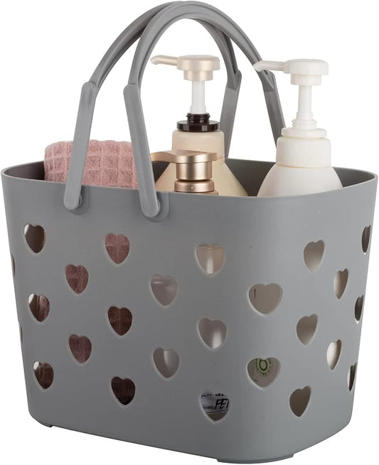 Anyoifax Portable Shower Caddy Tote Plastic Storage Basket with Handle Box Organizer Bin for Bathroom, Pantry, Kitchen, College Dorm, Garage - Grey | Bathroom Caddy Storage Tote Cleaning Supply Caddy for College Dorm, Kitchen, Pantry, Garage