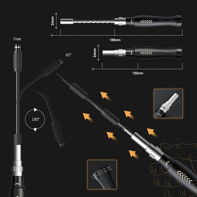 JAKEMY 164 in 1 Precision Screwdriver Set, Laptop Screwdriver Kit, Professional Computer Screwdriver Repair Tools with T5 T6 Torx Screwdriver Bit for MacBook, iPhone, PC, RC, PS5, Watch, Xbox, DIY