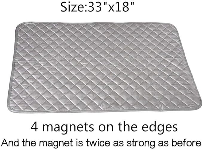 Magnetic Ironing Mat Blanket, Iron Board Alternative Cover, Quilted Washer Dryer Heat Resistant Pad/Portable Cover/Mat Grey 33"X 18" Iron Anywhere