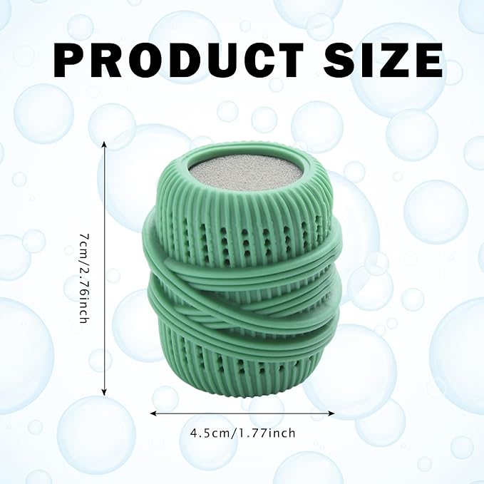 Reusable Fabric Softener Dispenser Balls Laundry Dryer Balls for Washing Sponge Household Substitute Cleaning Tool (Green)