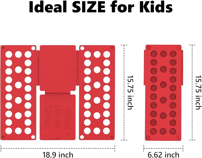 Kids Clothes Folding Board 15.75"x18.9" for Children Quickly Fold Tshirts | Child-Size Only, Durable PP Material, Space Saving Design, Easy Storage