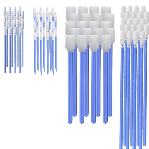 Wellgler's Foam Cleaning Swabs, Lint Free Foam Tip Swabs Kit,for DTF Printer Printhead Maintenance, Electronics, Gun Cleaning, Car Detailing and Cleanroom Use (4Types, 200 Pack)