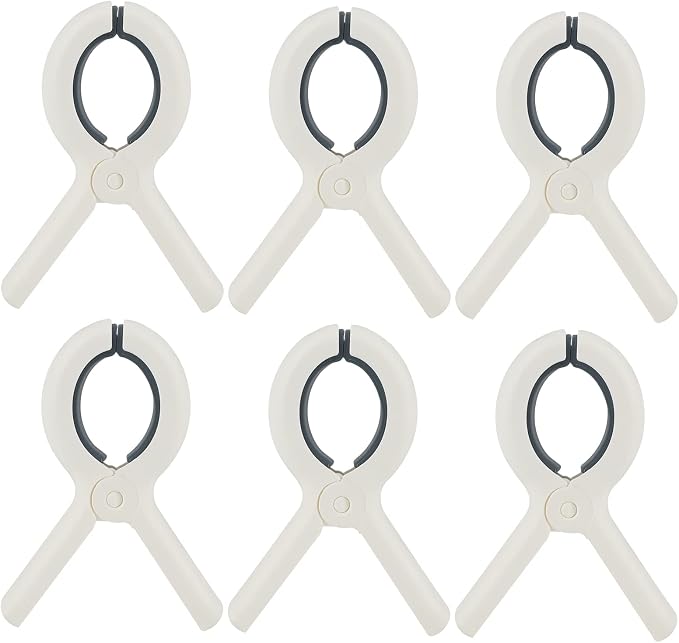Beach Towel Clips Plastic Clothespins-Heavy Duty Clothes Pins for Beach Chair Pool Chair on Cruise Heavy Laundry Clothespins Windproof Clamps Beach Blankets Clothes Pegs Pack of 6 | Laundry Clamps Blankets Clothes Pegs 6 pcs Beach Chair Cruise