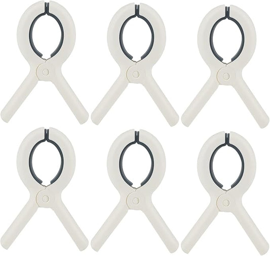 Beach Towel Clips Plastic Clothespins-Heavy Duty Clothes Pins for Beach Chair Pool Chair on Cruise Heavy Laundry Clothespins Windproof Clamps Beach Blankets Clothes Pegs Pack of 6 | Laundry Clamps Blankets Clothes Pegs 6 pcs Beach Chair Cruise