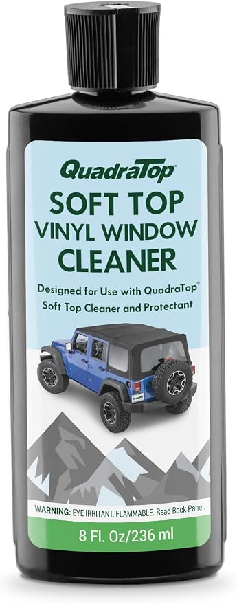 Vinyl Window Cleaner & Polish for Soft Top Windows - Wrangler & Gladiator - 8 oz - Removes Cloudiness & Stubborn Stains - Prevents Yellowing & Maintains Clarity - Scratch-Free Vinyl-Safe