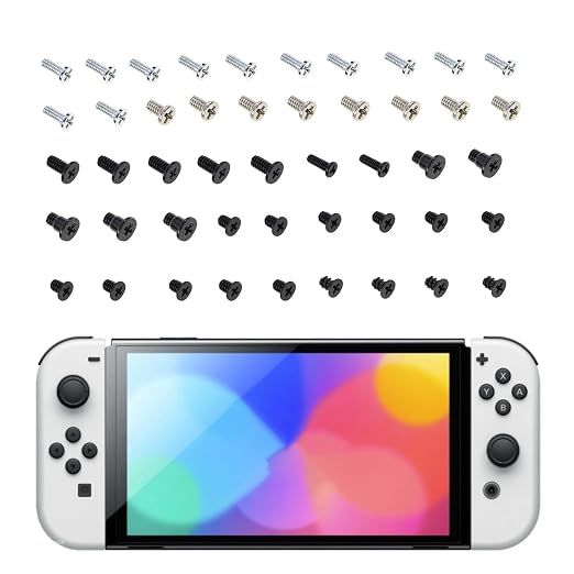 Replacement Repair Kits for Nintendo Switch OLED Console Screws with Tools | CTHTBZ Replacement Full Set With Screwdriver Opening Tools Tweezer