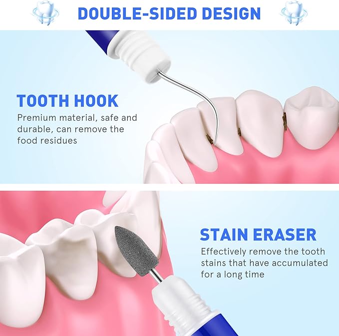 2pcs Portable Oral Dental Tooth Hook Hygeine Cleaning Molars Tool Teeth Stains Remover Plaque Remover