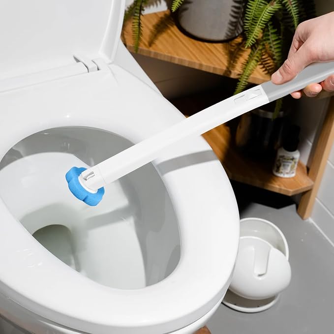 36 Pack Disposable Toilet Bowl Cleaner Wand Refills, 360° Sponge Replacement Heads for Wall Mounted Brush System, Hygienic Deep Cleaning Bathroom Scrubber Pads