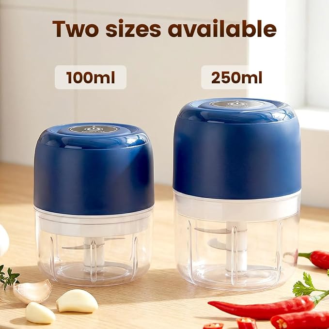 Electric Garlic Chopper, 2026 New Mini Food Processor & Food Chopper for Kitchen, Portable Cordless Garlic Mincer, Rapidly Garlic Minces Ginger Onion Chili Veggie (Green，250ml)