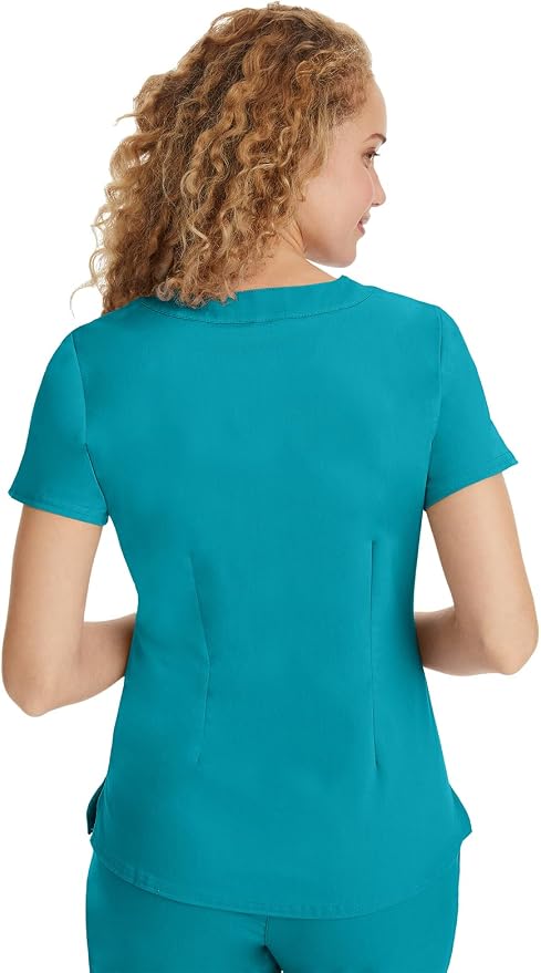 Healing Hands Purple Label Jane Scrub Top for Women Y-Neck Design | 2 Patch Pockets, Slim Fit Side Vents, Fitted Shirttail Silhouette, Breathable Comfort, Easy Care Fabric, Made for Every Shift
