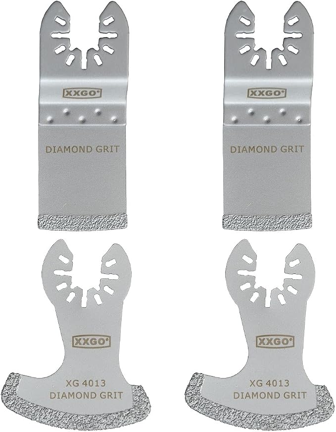 XXGO 4 Pcs Diamond Oscillating Multi Tool Blades for Removing Grout | Best For 1/8 Inch Grout Removal